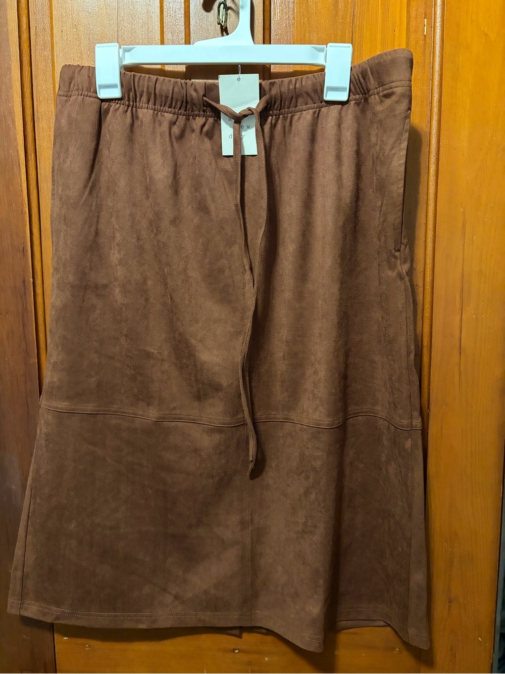 Women’s A New Day Brown Midi Drawstring A-Line Skirt